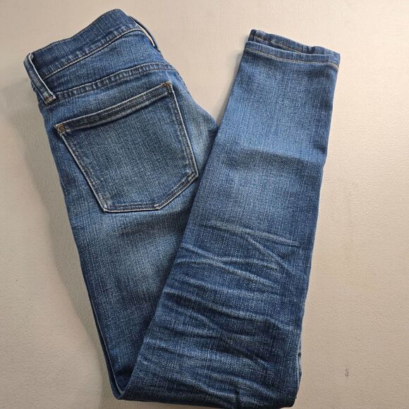 Madewell Jeans Women's 24 Blue 9" High Riser Skinny Skinny Medium Wash Distress - Picture 10 of 16